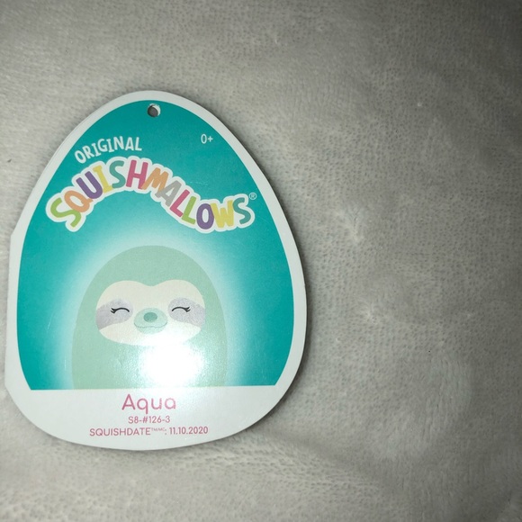 AQUA SLOTH SQUISHMALLOW 8” - Picture 3 of 5